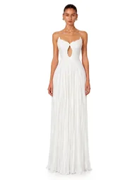Marlene White Strapless Ruched Cut-Out Maxi Dress