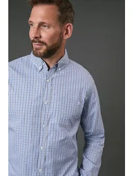 Blue Check Long Sleeve Shirt - 1