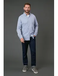 Blue Check Long Sleeve Shirt - 3