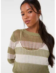 Stripe Crochet Jumper - 2