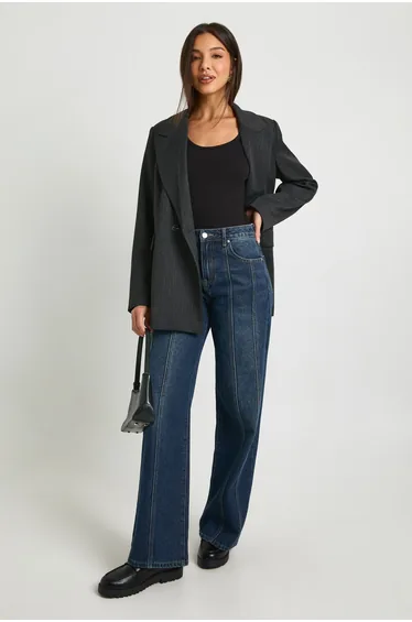 Basic Long Sleeve Scoop Neck Bodysuit - black