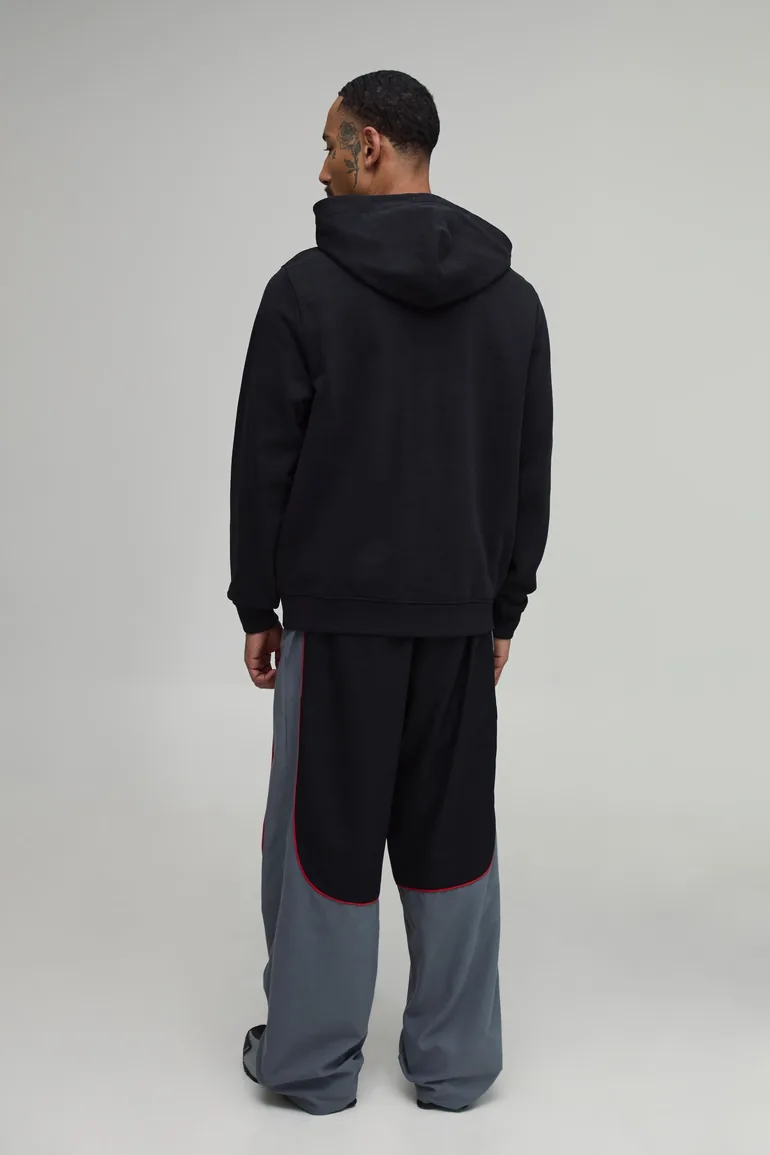 Parachute Contrast Panel Piping Shell Track Pants - black - 3