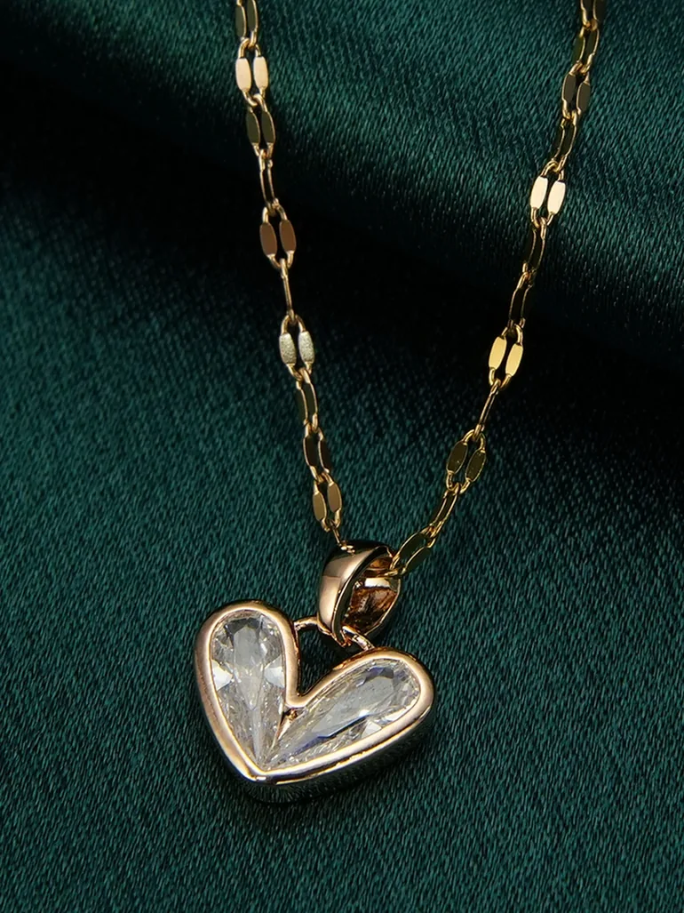 Zircon Heart Shape Pendant Necklace