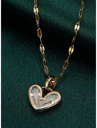 Zircon Heart Shape Pendant Necklace