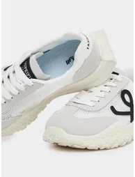 Mesh Insert Panelled Lace Up Sneakers - 3