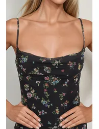 Printed Bodycon Maxi Dress - 1