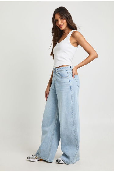 The Mid Waist Wide Leg Jean - vintage bleach product thumbnail 3