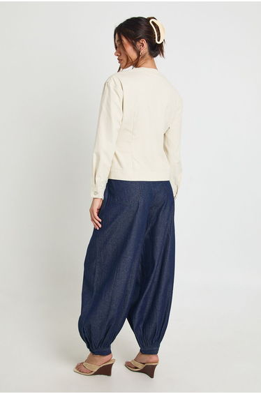 Chambray Harem Trousers - indigo product thumbnail 2