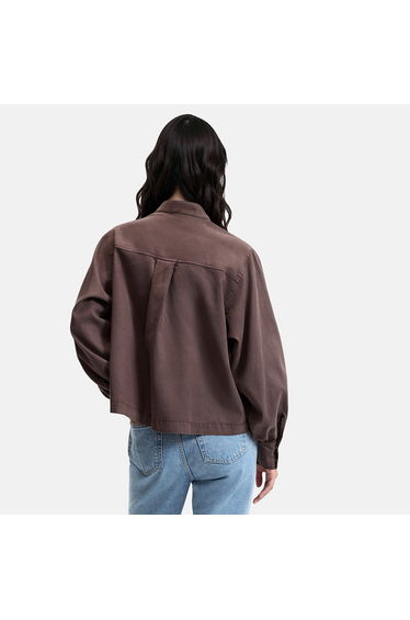 Lyocell/Cotton Puff Sleeve High Neck Shirt product thumbnail 4