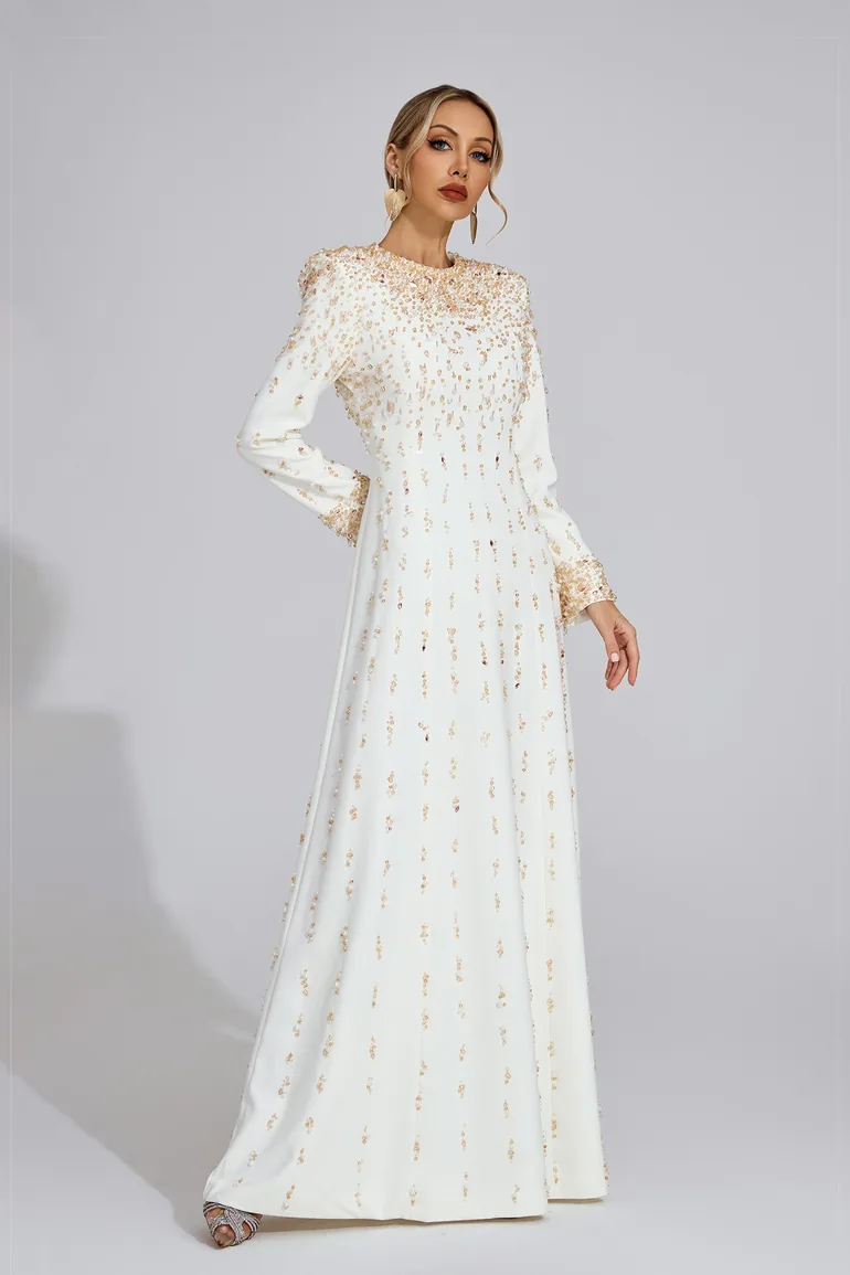 Tanith White Diamond Maxi Dress - 4