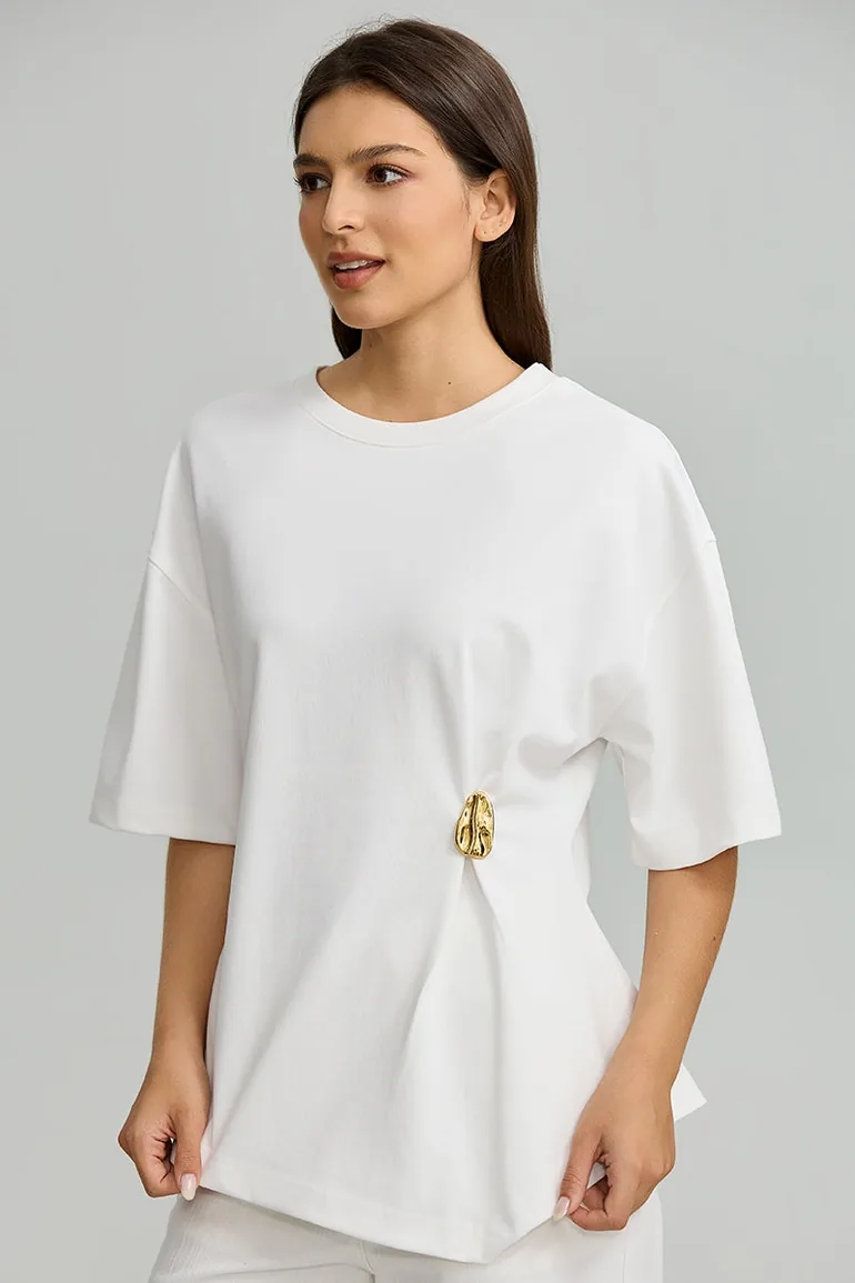 Oversized T Shirt With Side Buckle