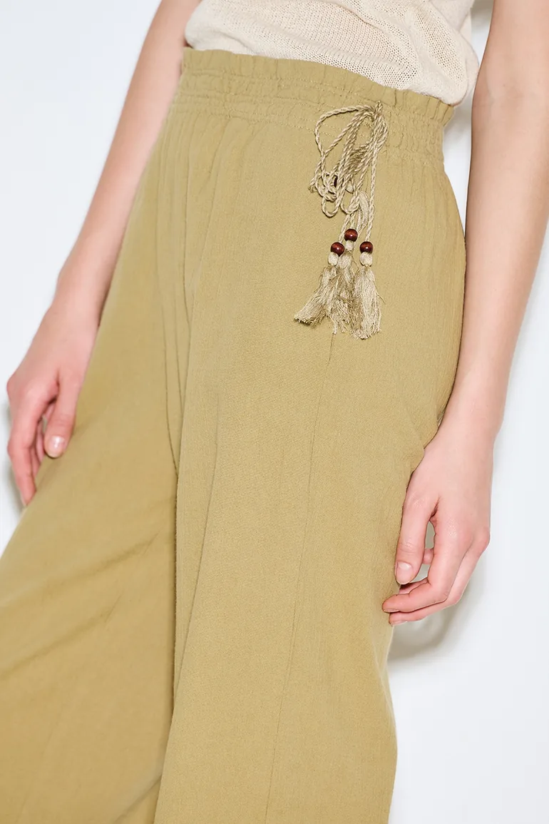 TEXTURED BINDING TROUSERS - 6