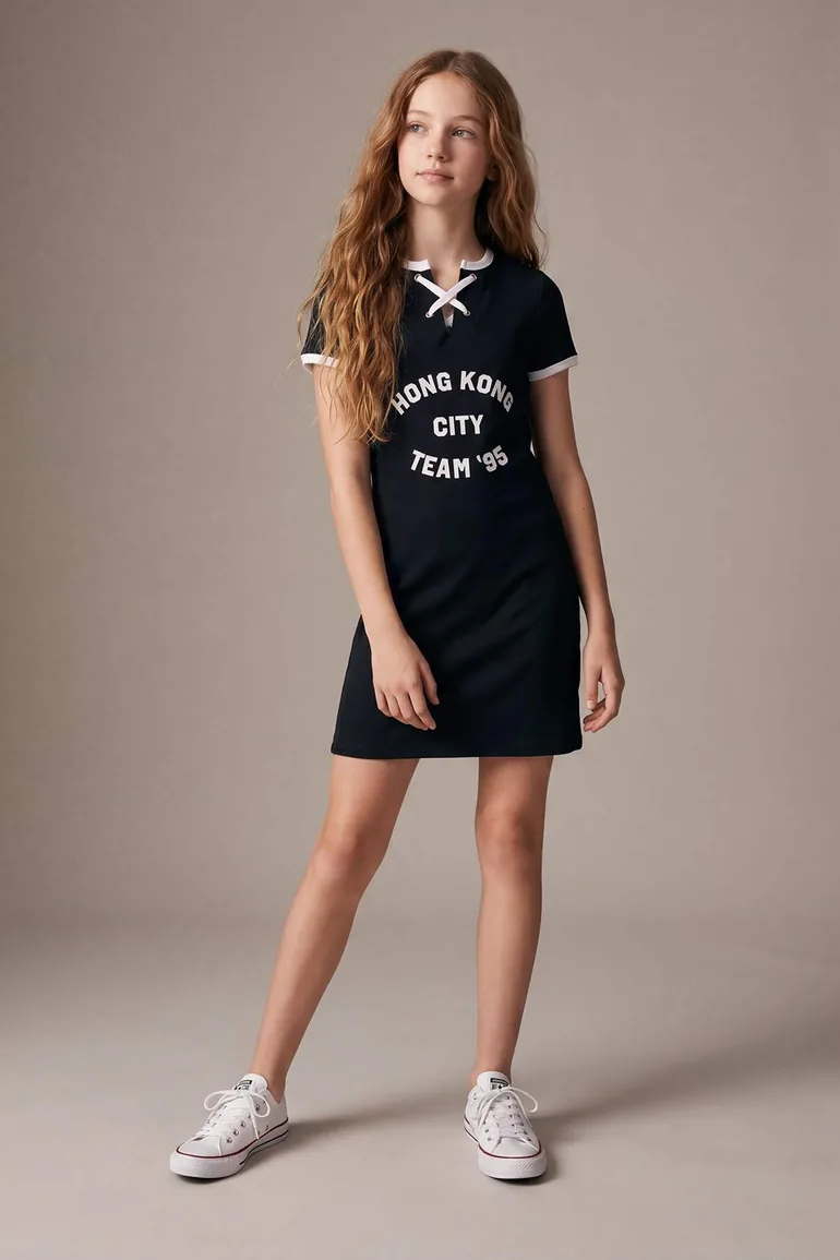 Black Short / Mini Printed Knitted Dress