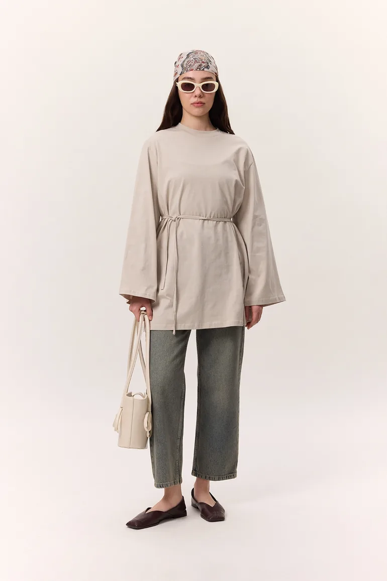 OVERSIZE TSHIRT WITH BINDING DETAIL - 6