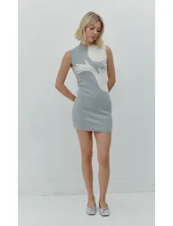 Grey Hansey Knit Mini Dress