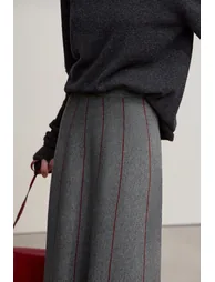 Fringed Raw - edge Skirt - 4