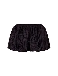 Black Crinkle Woven Micro Mini Puffball Skirt - 5