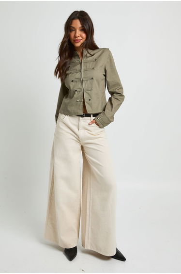 Twill Military Jacket - khaki