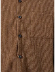 Men Brown Corduroy Jacket with Buttons - 3