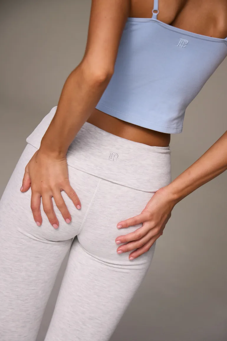 Grey Melange Soft Cotton Yoga Pant - 3