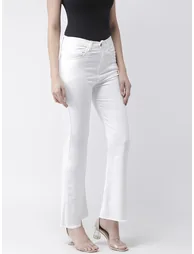 Solid Mid Rise Clean Look Flared Jeans - 3