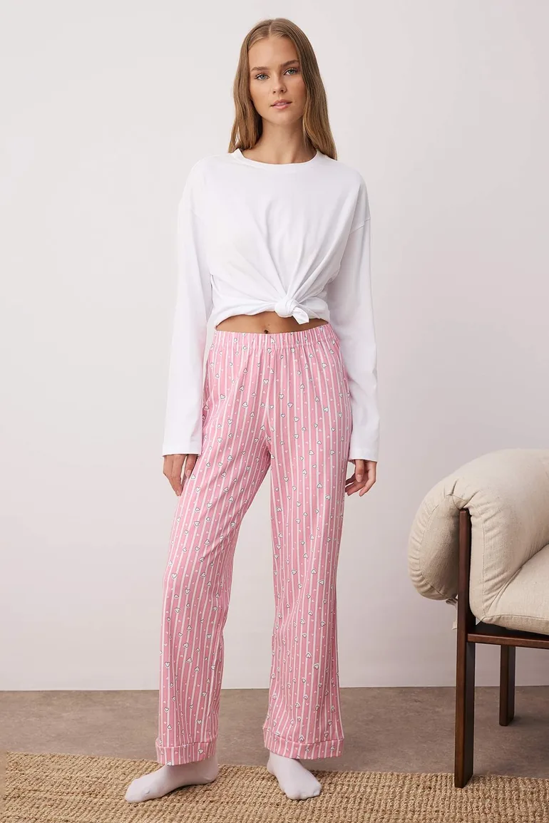 Pajama Bottoms - Pink - Straight