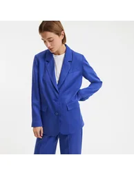 Tencelâ¢ Long Straight-Cut Blazer - 1