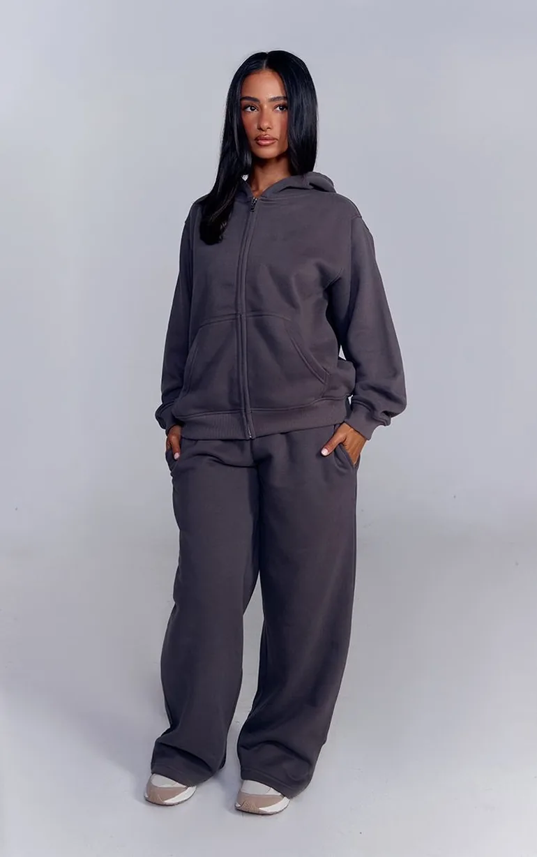 Petite Charcoal Straight Leg Sweatpants - 1