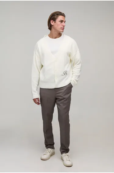 High Waist Tapered Tailored Trousers - mocha
