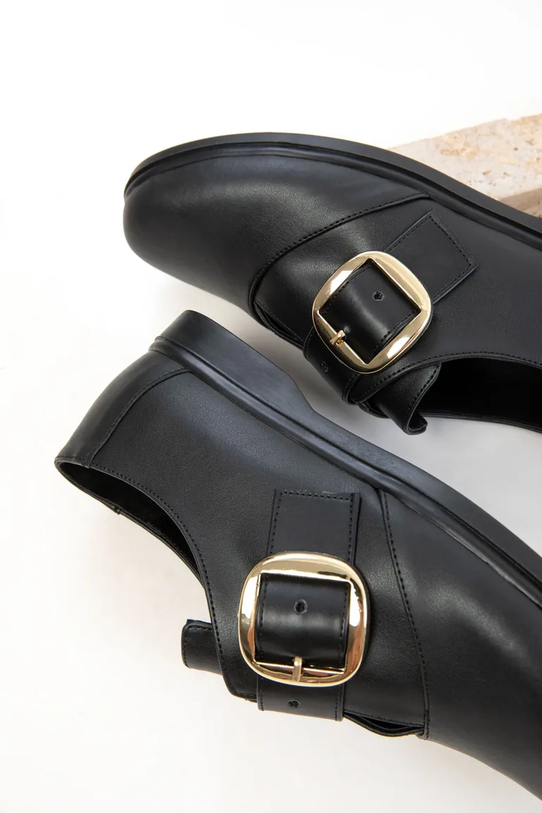 Black Women's Loafer Shoes - 3