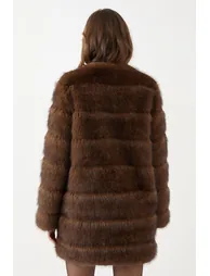 Panelled Faux Fur Coat - 2