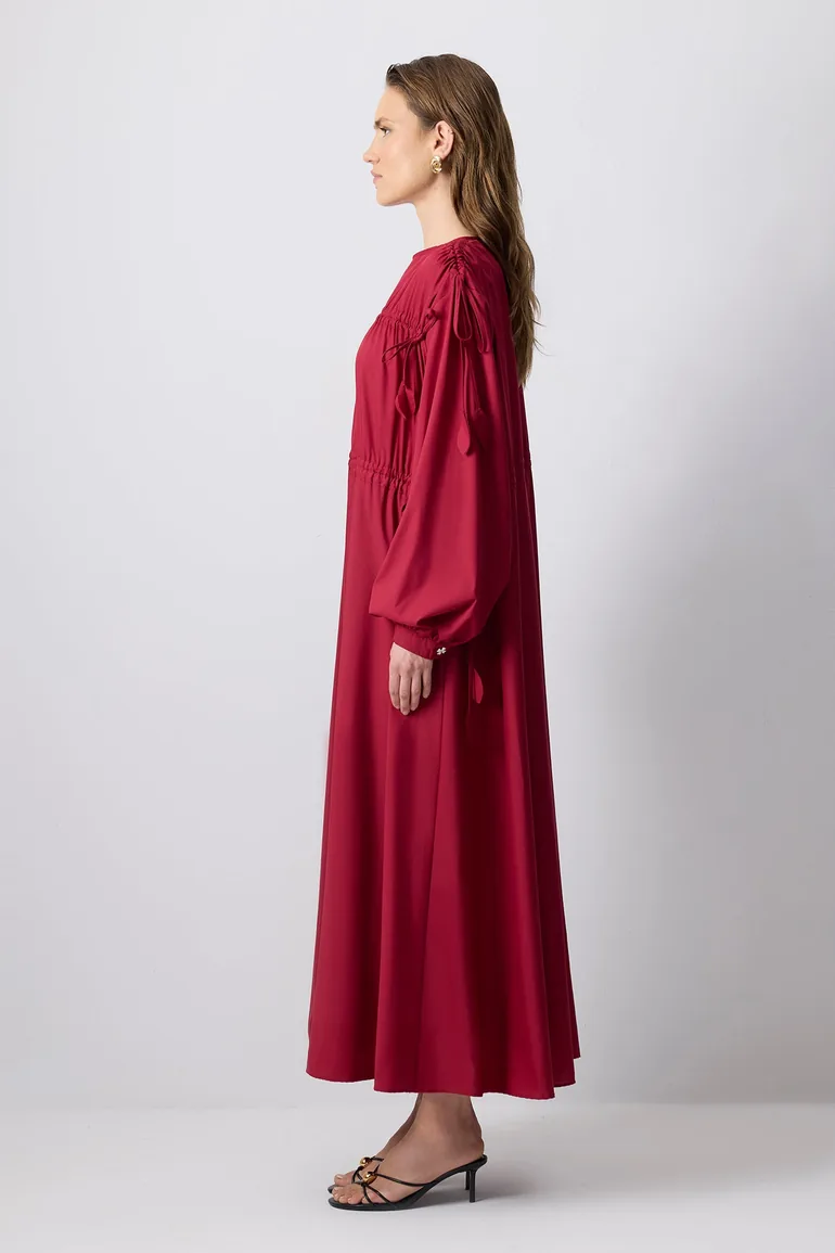 DRESS WITH LEAF DETAILED BINDING - 2