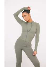 Olive Basic Sculpt Jacket - 5