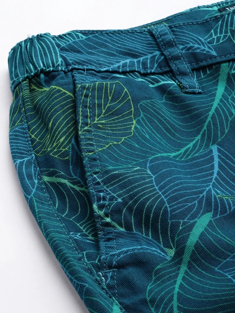 Men Blue Slim Fit Printed Shorts - 6
