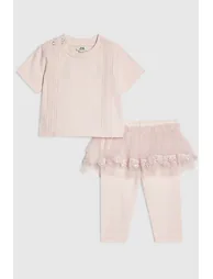 Baby Girls Pink Tulle Leggings Set