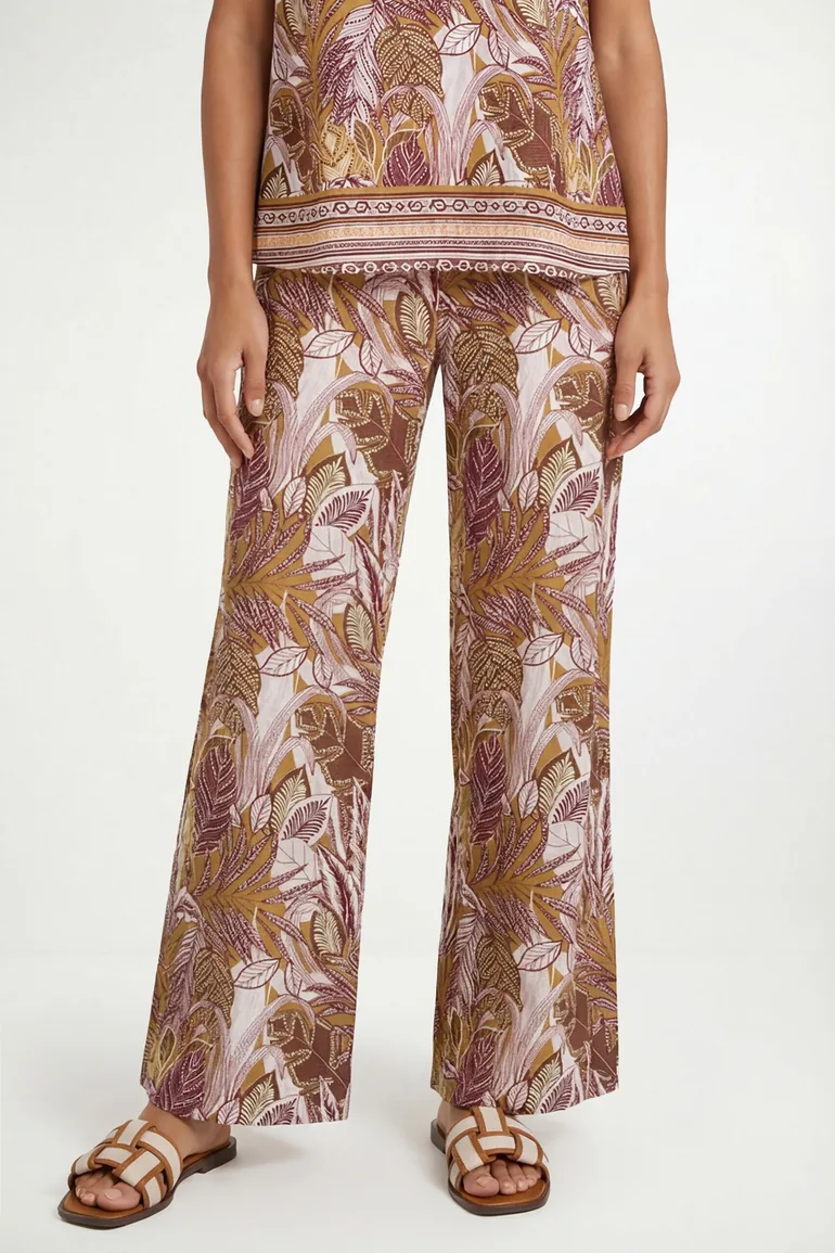 Tropical Print Wide Leg Trouser - 3
