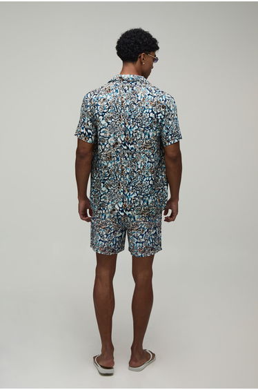 Abstract Animal Printed Shirt & Swim Short Set - multi product thumbnail 3