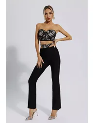Amber Black Lace Bandage Set - 2