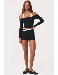 Soft Jersey Off-Shoulder Top in Black