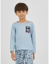 Boys Printed Long Sleeve T-Shirt and Jogger Pyjama Set - 1