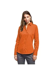 Premier Womens/Ladies Poplin Long Sleeve Blouse / Plain Work Shirt - Orange - 2