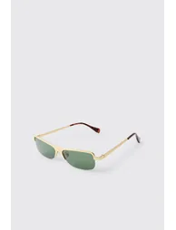 Rectangular Tinted Sunglasses - gold