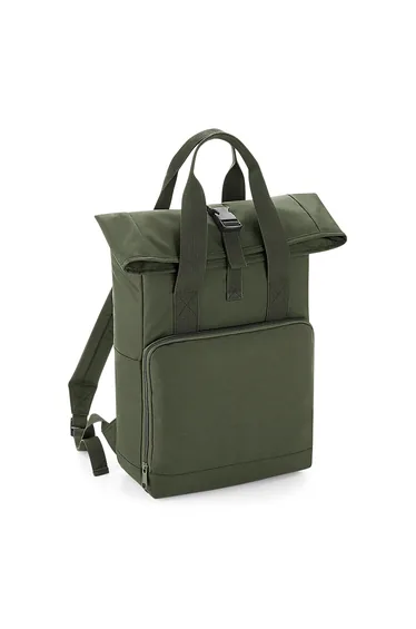 BagBase Twin Handle Roll-Top Backpack - Olive Green