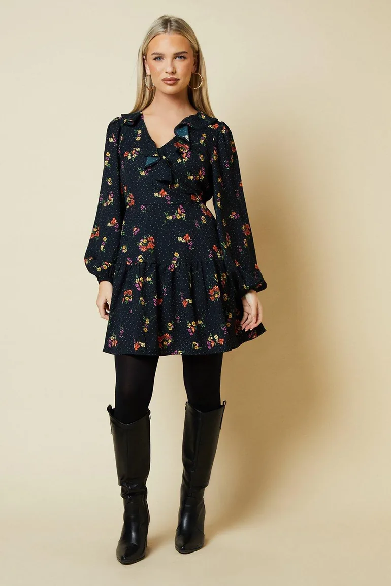 blue dress barn wedding cost Blue Ditsy Floral Midi Dress – Kay Marie Boutique