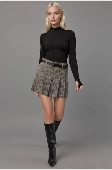 High Waist Pleated Mini Skorts