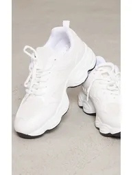 White Basic Bubble Sole Chunky Trainers - 2