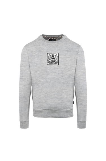 Aquascutum Mens Ribbed Sweatshirt - Grey