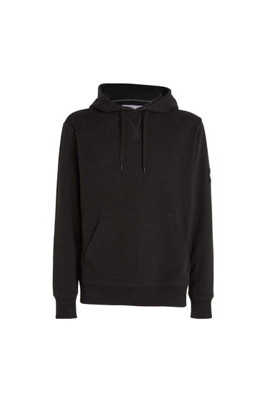 Calvin Klein Mens Monogram Badge Hoodie - Black
