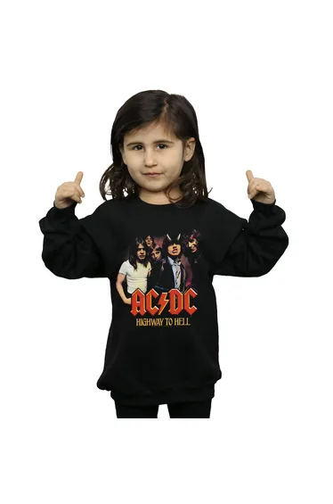ACDC Girls Highway To Hell Group Sweatshirt - Black