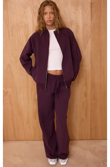Plum Wide Leg Joggers
